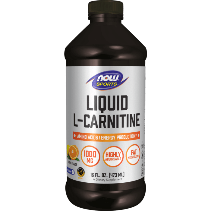 Now Sports L-Carnitine Liquid 1000 mg Citrus 16oz - 0065