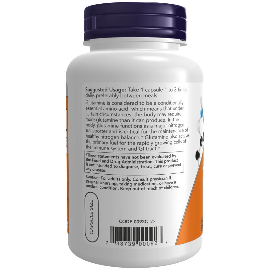 Now Sports L-Glutamine 500 mg 120 Vcaps - 0092