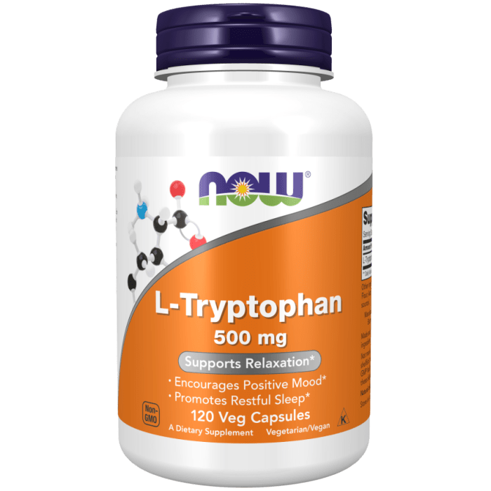 Now Foods L-Tryptophan 500 mg 120 Vcaps - 0167