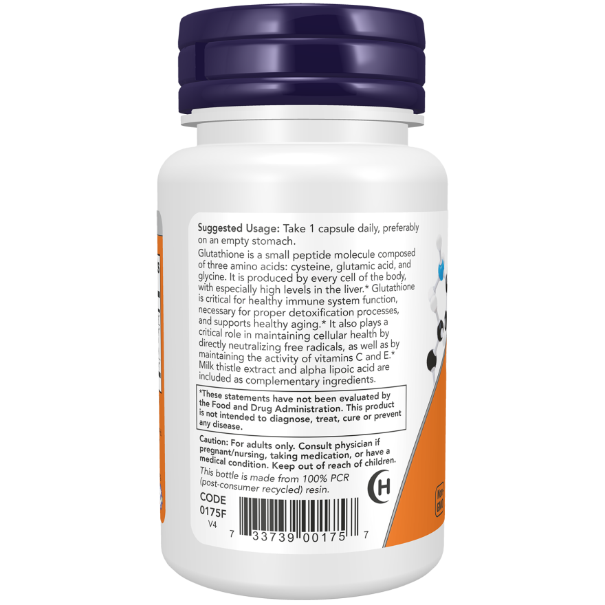 Now Foods Glutathione 500mg 30 Capsules - 0175