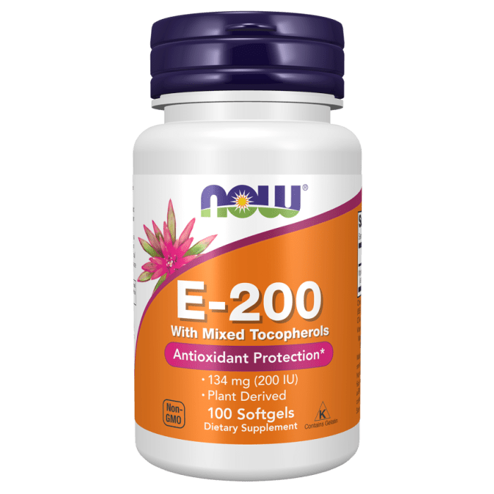 Now Foods Vitamin E-200 IU Mixed Tocopherols 100 Softgels - 0880