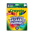 Crayola Washable Markers, Broad Line, Classic Colors, 8 ct