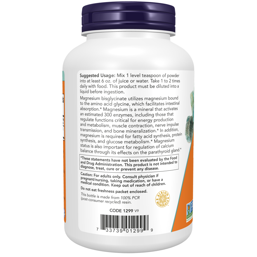 Now Foods Magnesium Bisglycinate Powder 8oz - 1299