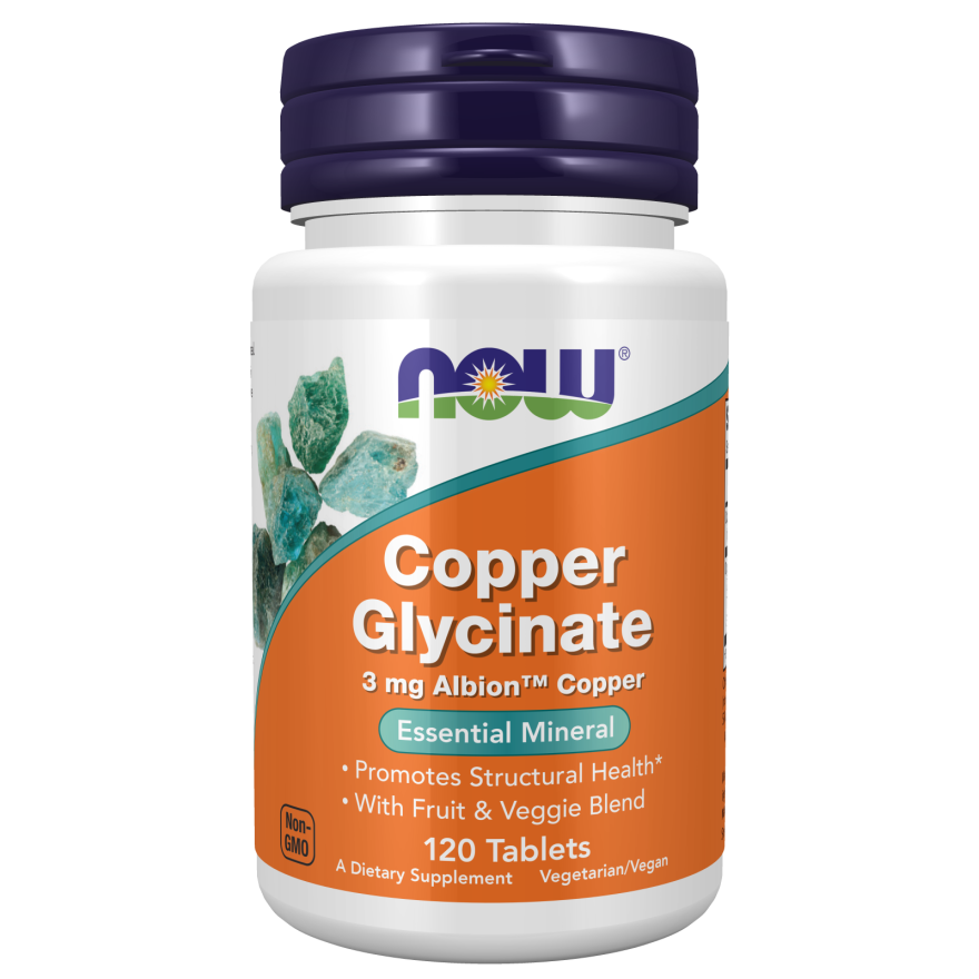 Now , Copper Glycinate with 3mg Albion Copper 120 Talets - 1433