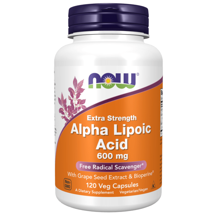 Now Foods Alpha Lipoic Acid, Extra Strength 600 mg 120 Vcaps - 3045