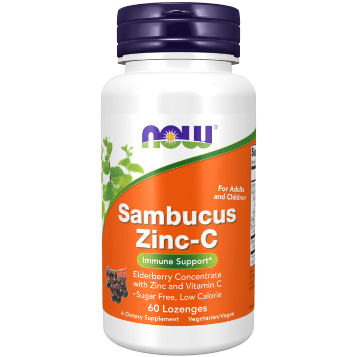 Now Foods Sambucus Zinc-C 60 Lozenges - 3384