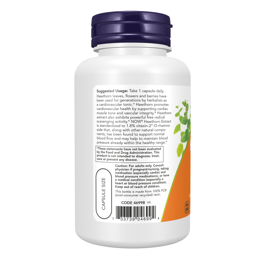 Now Foods Extra Strength Hawthorn Extract 600mg 90 Vcaps - 4699 -