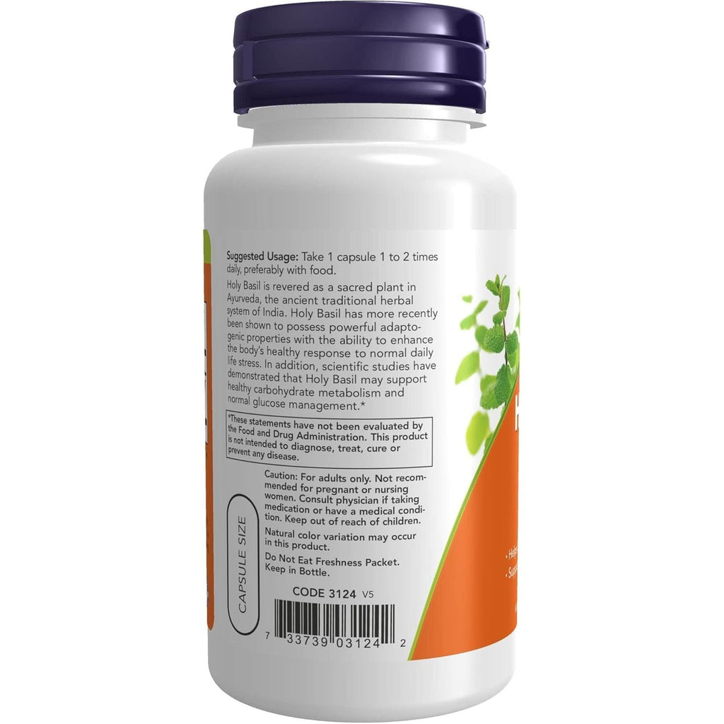 Now Foods Holy Basil Extract 500 mg 90 Vcaps - 3124 - 2 Pack