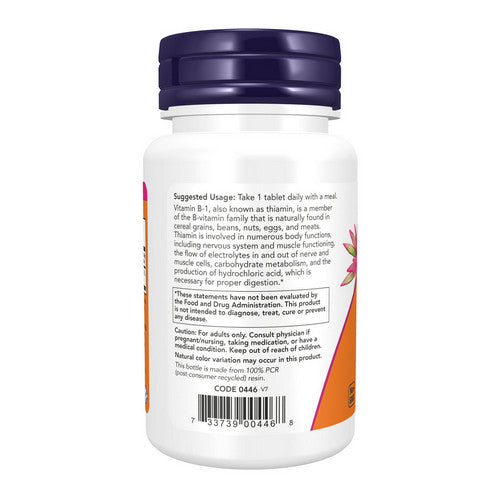 Now Foods Vitamin B-1 100 mg 100 Tablets - 0446 - 4 Pack