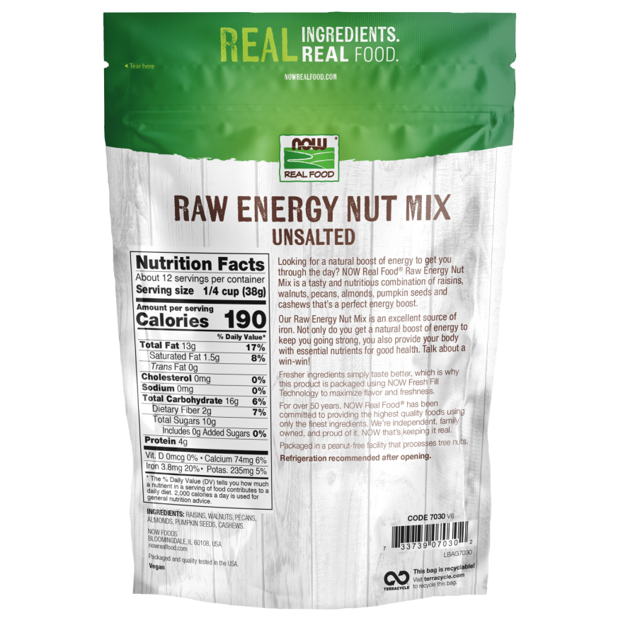 Now Real Food Raw Energy Nut Mix 16oz - 7030 -