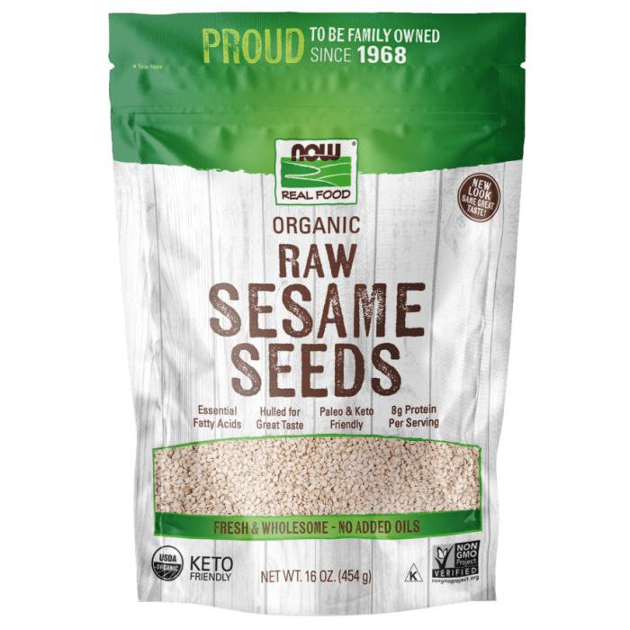 Now Real Food Sesame Seeds Organic 16oz - 7035