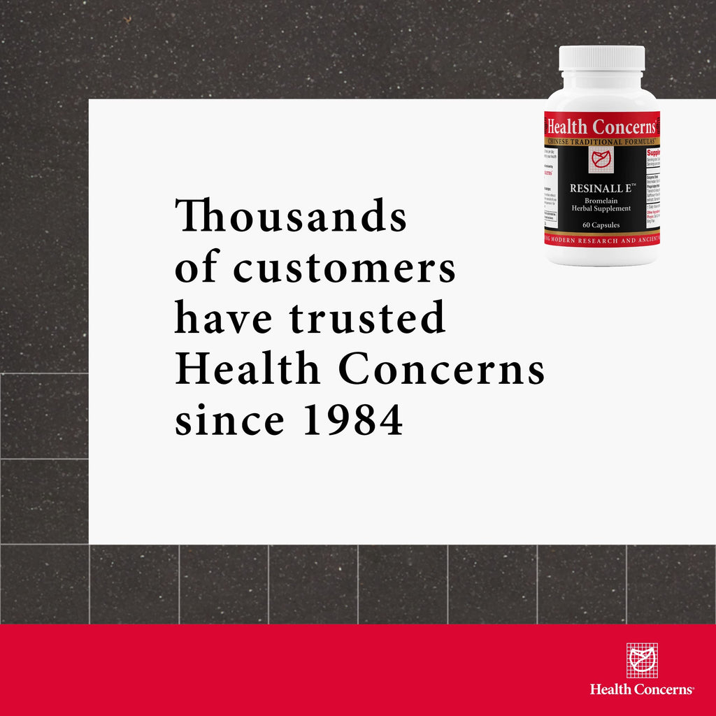 Health Concerns Resinall E Caps - Bromelain Supplements for Bruising & Swelling - 60 Capsules