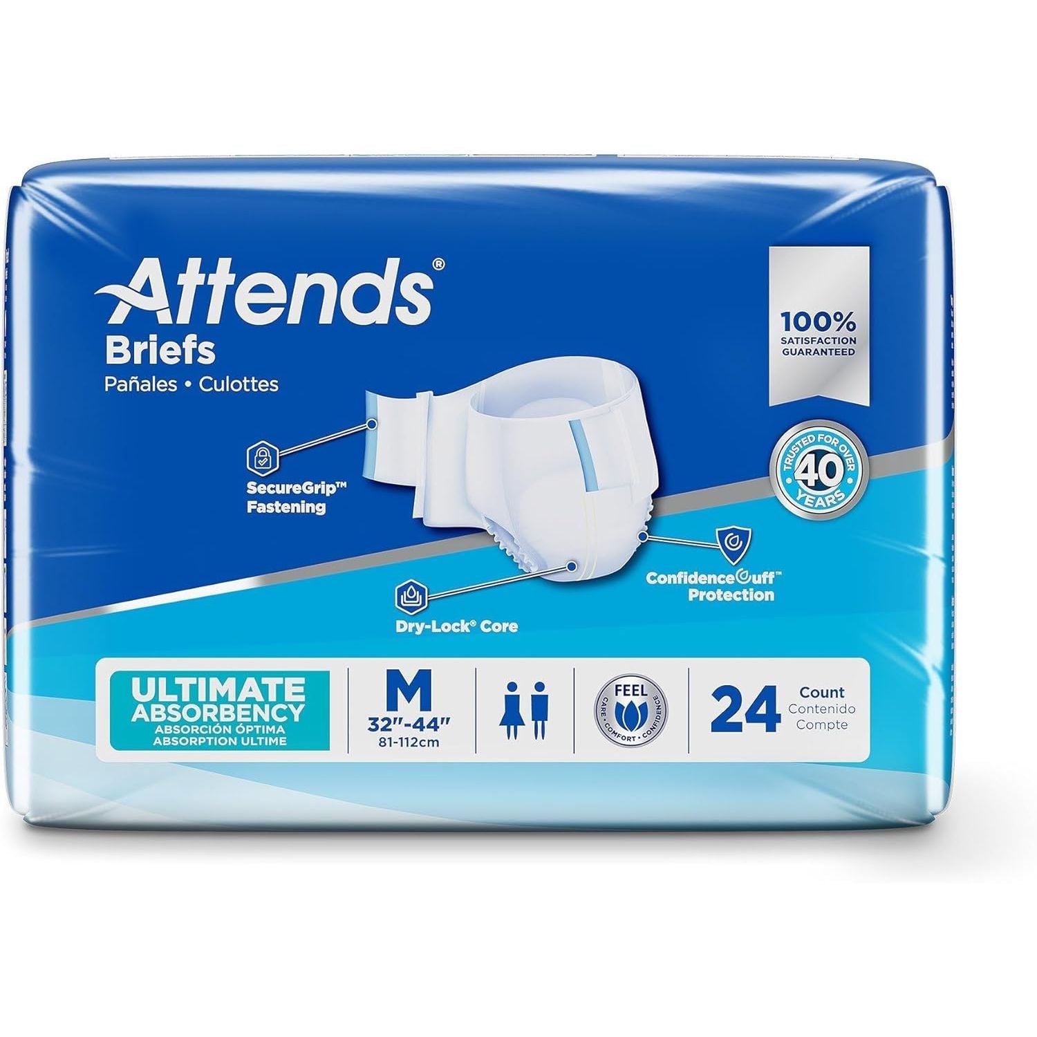 Attends Adult Disposable SmartCool® Briefs, Medium, 32"-44" 22x