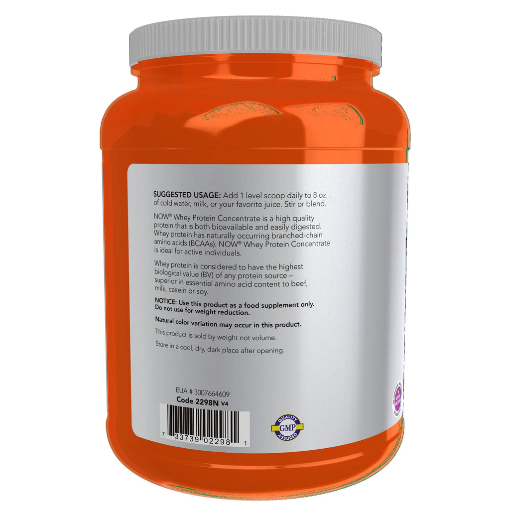Now Sports Whey Protein Concentrate Unflavored 1.5 Pounds - 2298