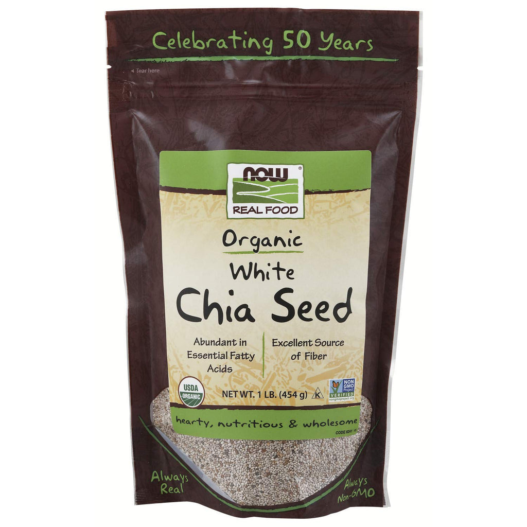 Now Real Food White Chia Seed Organic 1 Pound - 6241