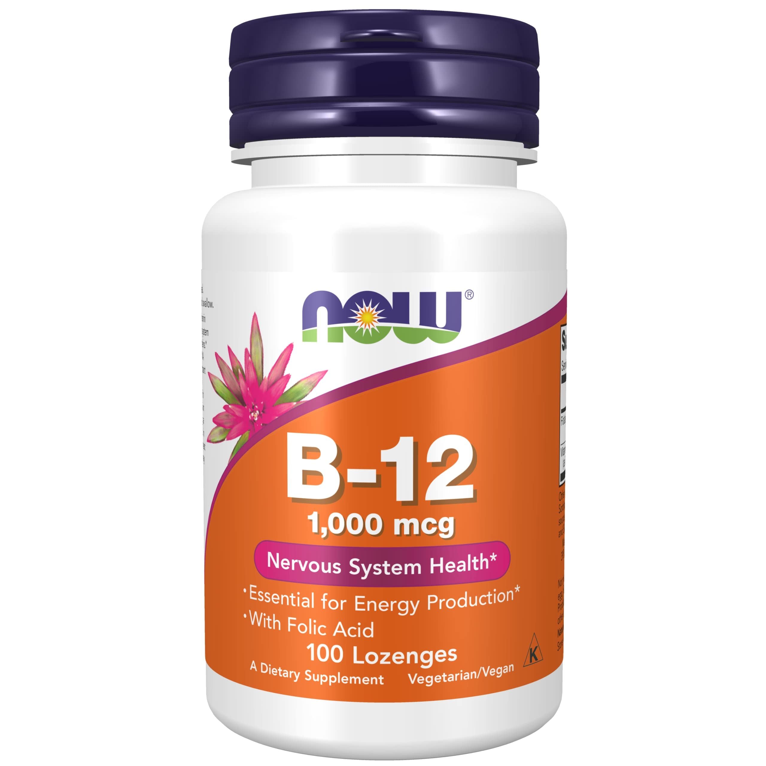 NOW B-12 1000mcg, 100 Lozenges (Pack of 3)