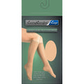 Loving Comfort Sheer Fashion Knee High Compression Stockings, 15-20 mmHg, Closed Toe, Beige - Small