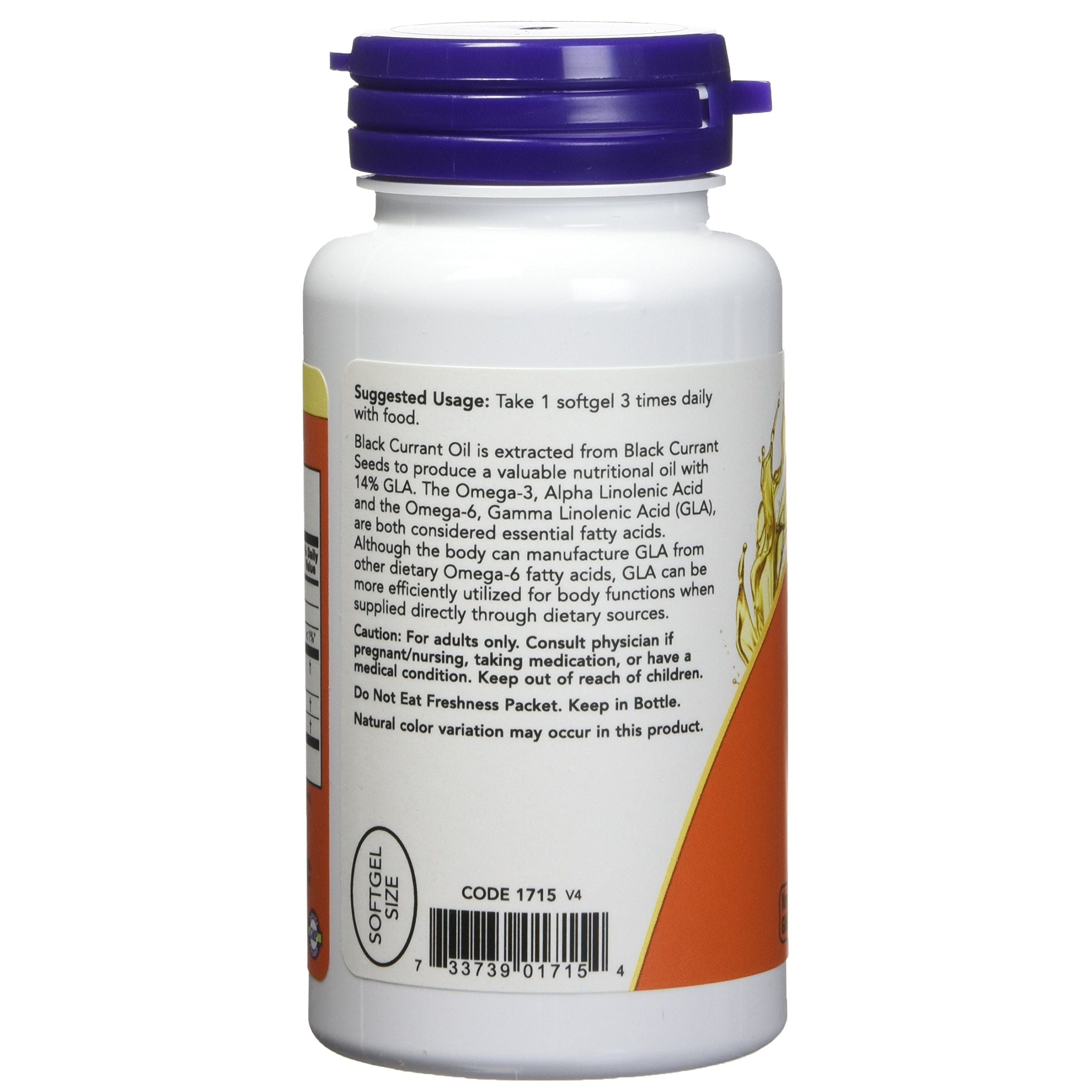 Now Foods Black Currant Oil 500mg 100 Softgels - 1715 - 2 Pack