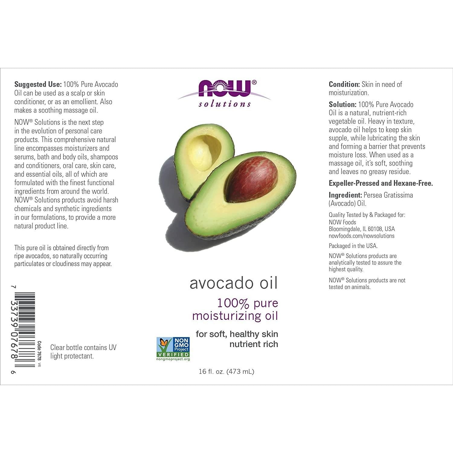 Now Solutions Avocado Oil 16 Oz - 7678 - 2 Pack