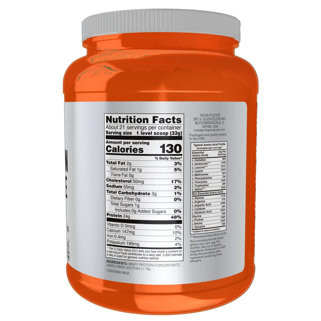 Now Sports Whey Protein Concentrate Unflavored 1.5 Pounds - 2298