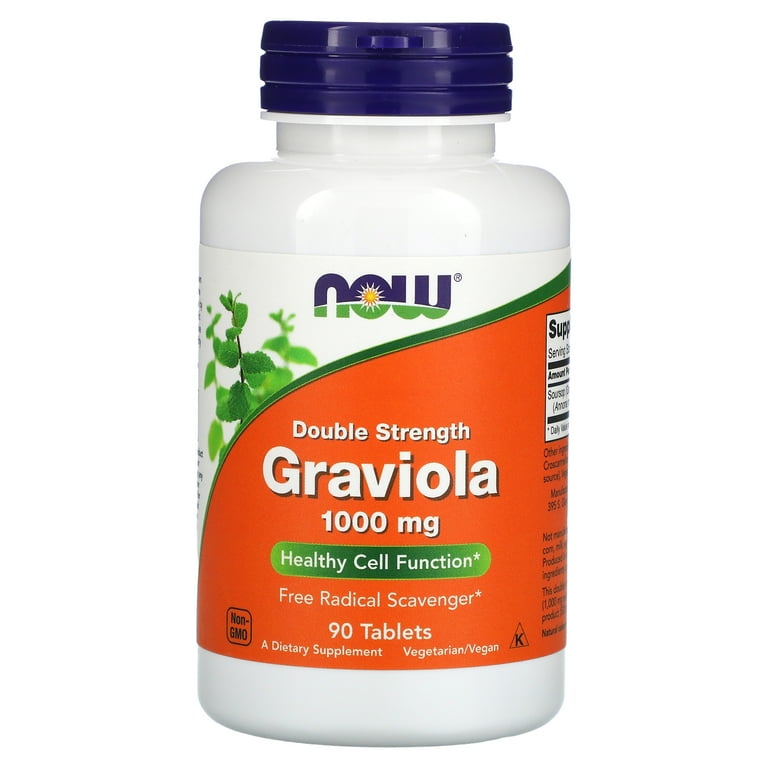 Now Foods Graviola 1000 mg Double Strength 90 Tablets