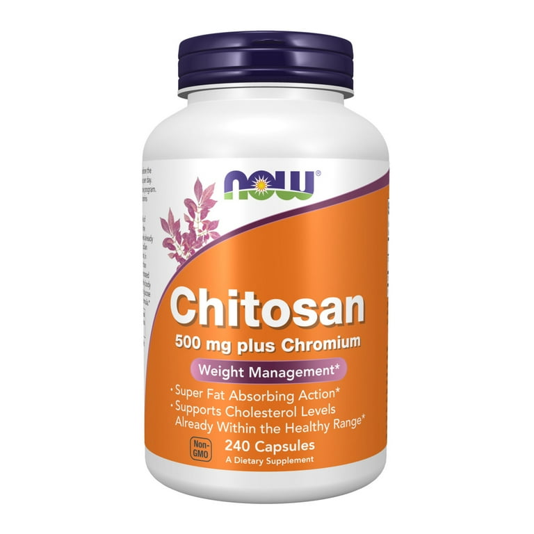 Now Foods Chitosan 500 mg plus Chromium 240 Vcaps - 2026 - 2 Pack -