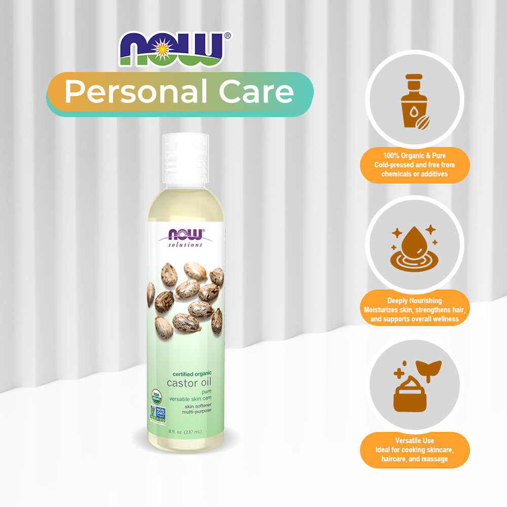 Now Solutions Castor Oil Organic 8oz - 7657