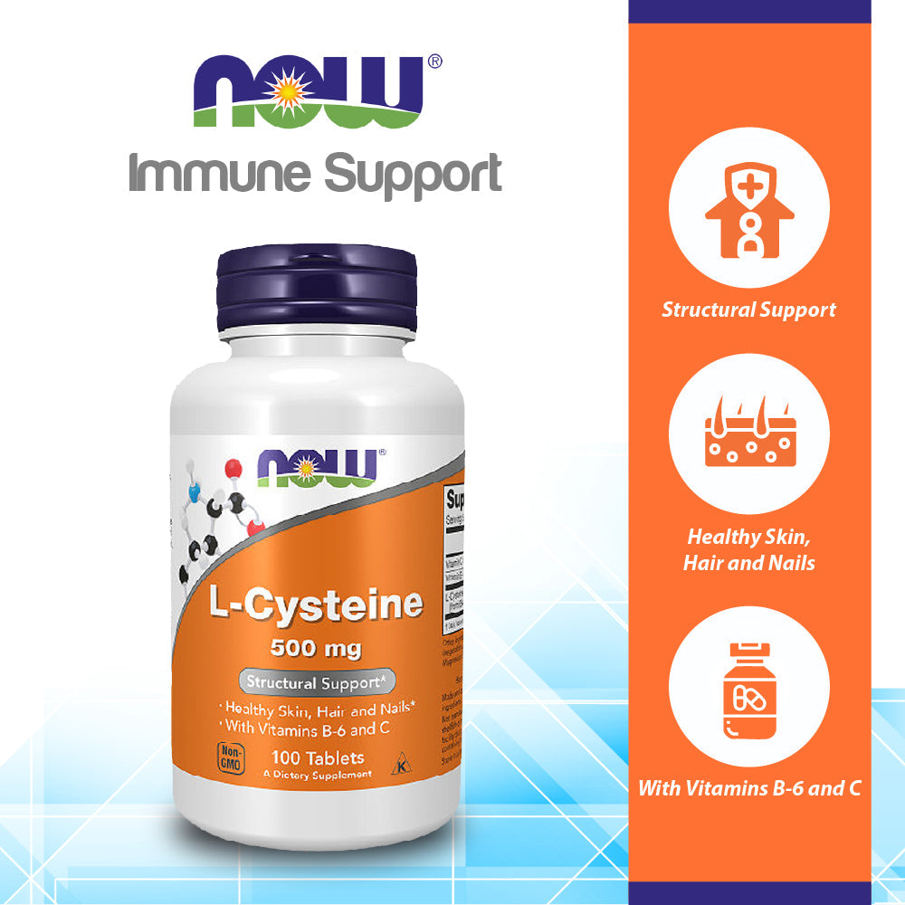 Now Foods L-Cysteine 500 Mg 100 Tablets - 0077 - 2 Pack