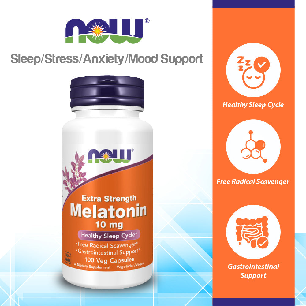 Now Foods Melatonin Extra Strength 10 mg 100 Vcaps - 3557