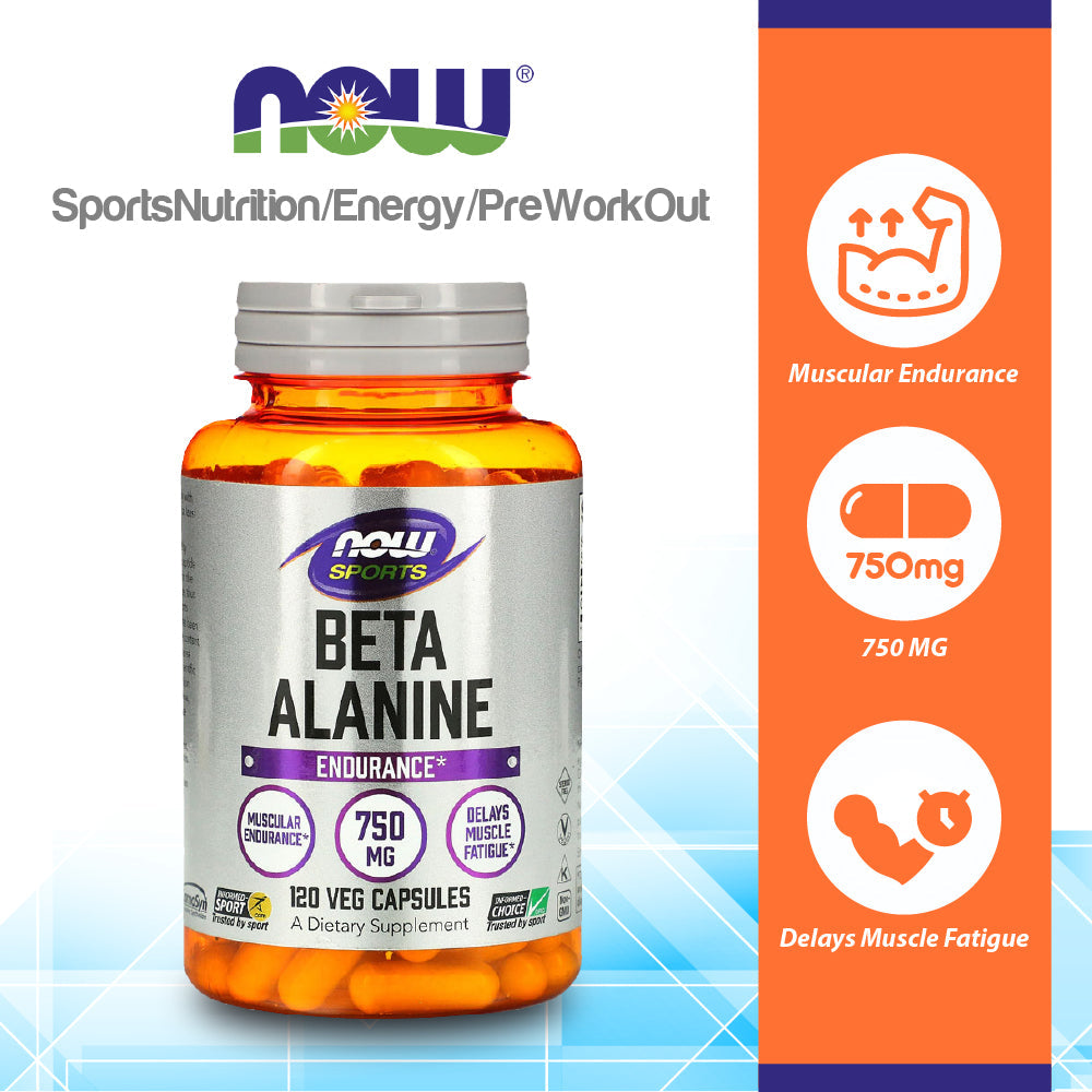 Now Sports Beta-Alanine 750mg 120 Capsules - 2008