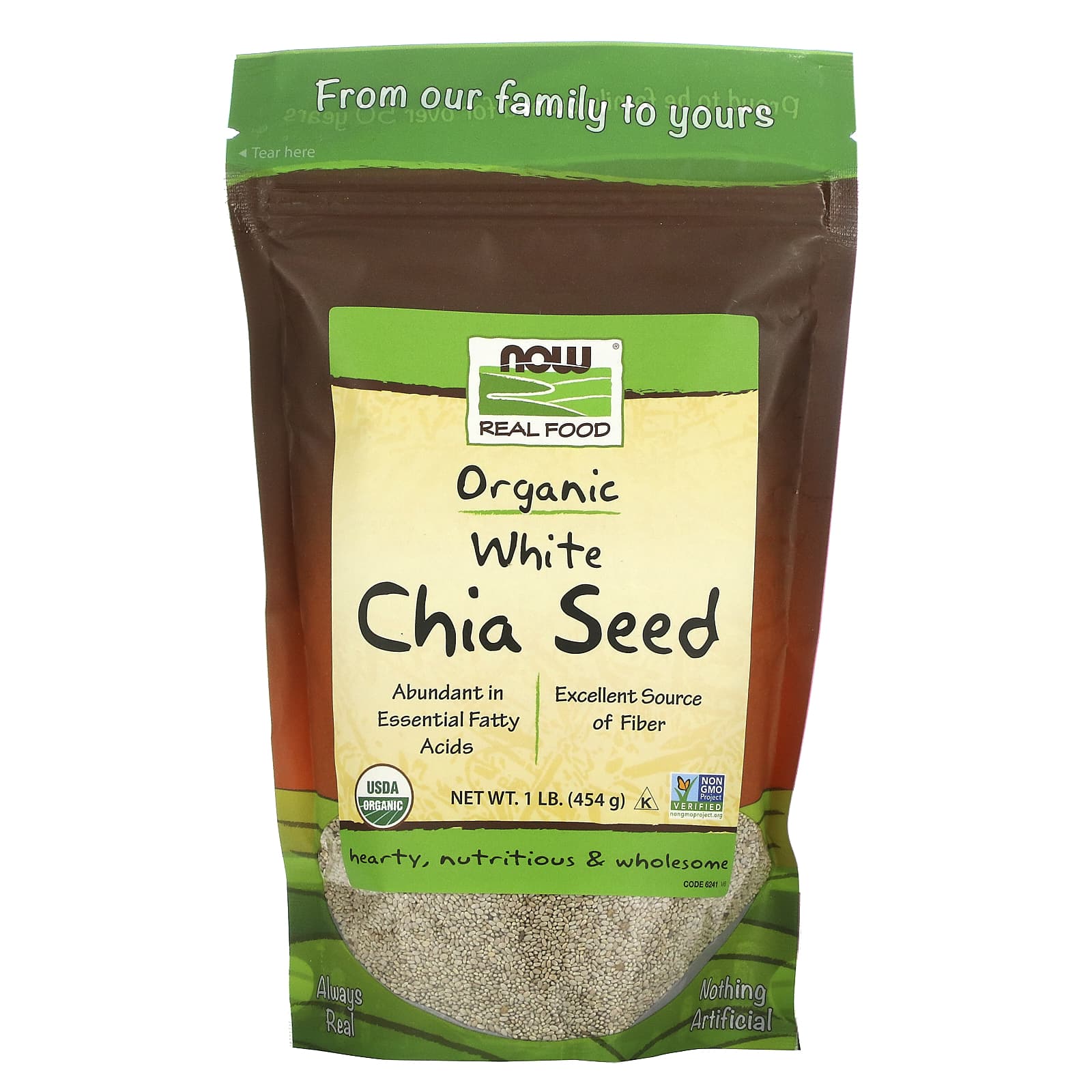 Now Real Food White Chia Seed Organic 1 Pound - 6241