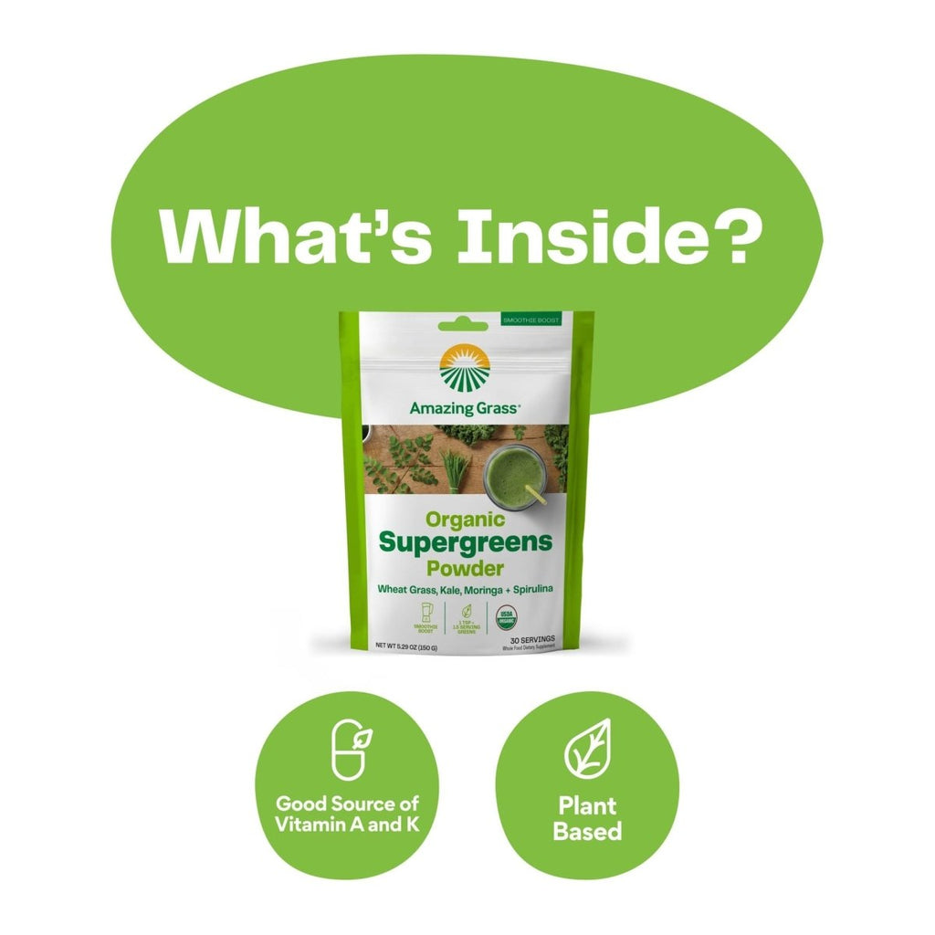Amazing Grass Organic Supergreens Powder 30 Servings 150 Grams