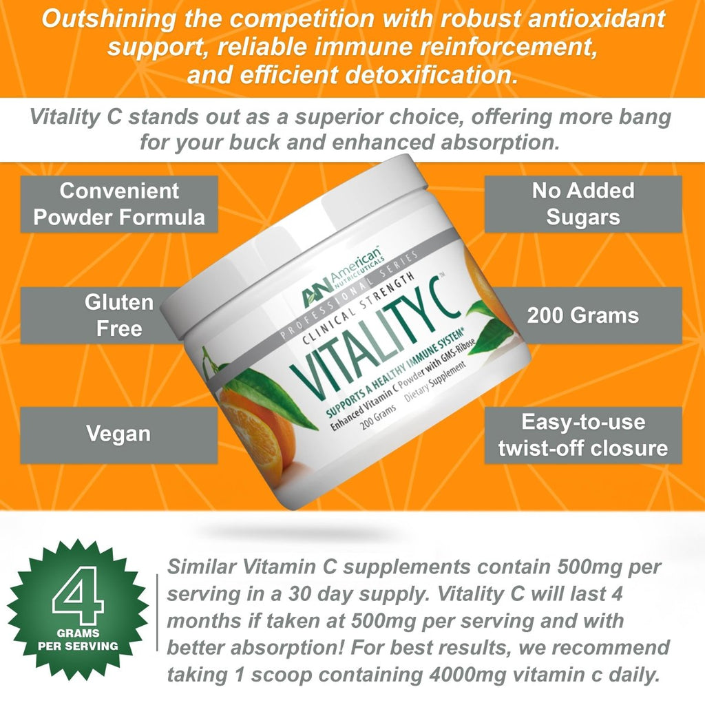 American Nutriceuticals Vitality C 200 grams