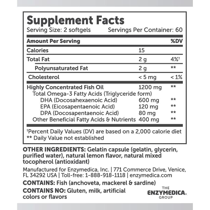 Aqua Biome - Omega-3 Triglyceride Form Classic Strength 2000 mg. - 120 Softgels