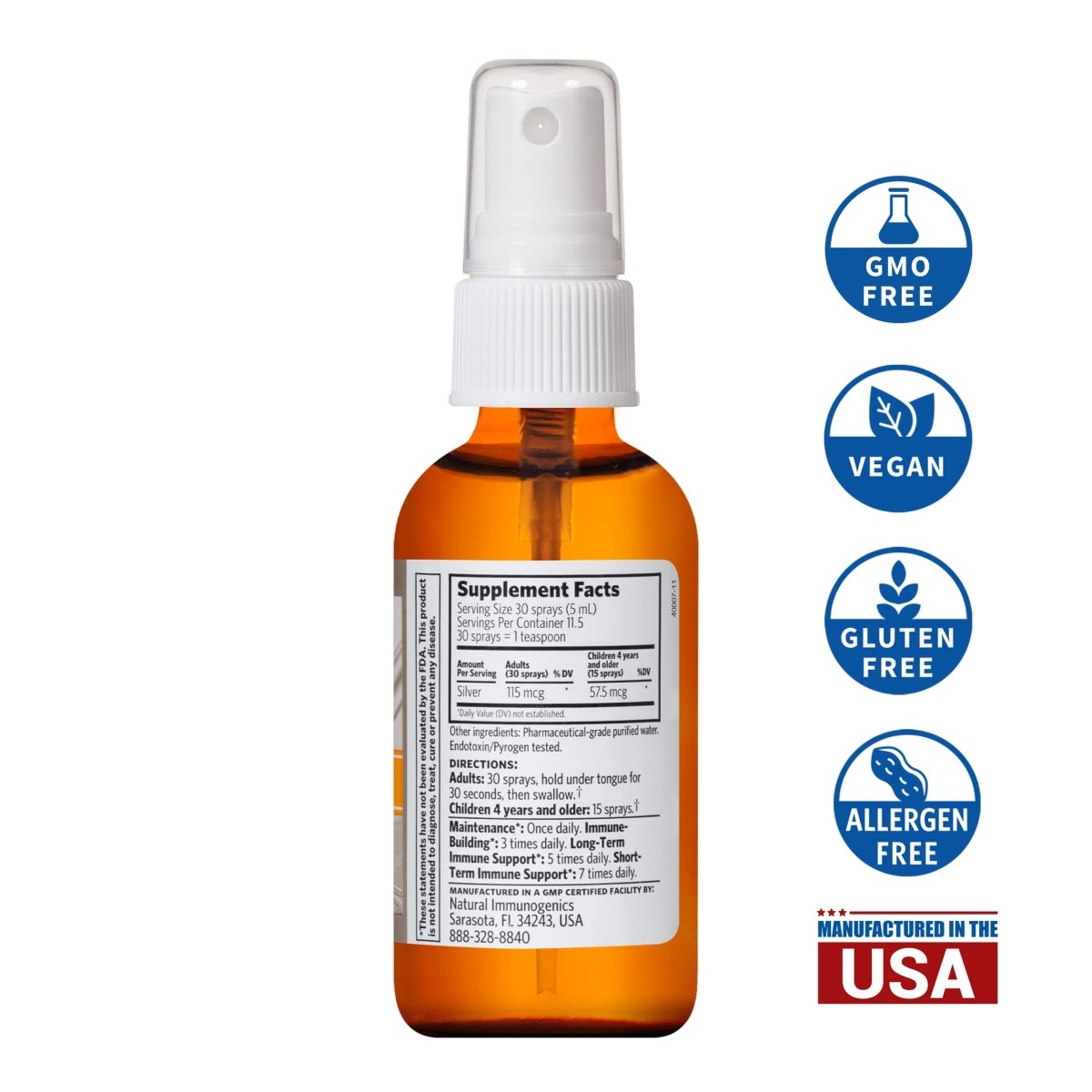 Argentyn 23 Professional Bio-Active Silver Hydrosol for Immune Support ? Colloidal Silver, 23ppm, 2oz (59mL) ? Fine Mist Spray