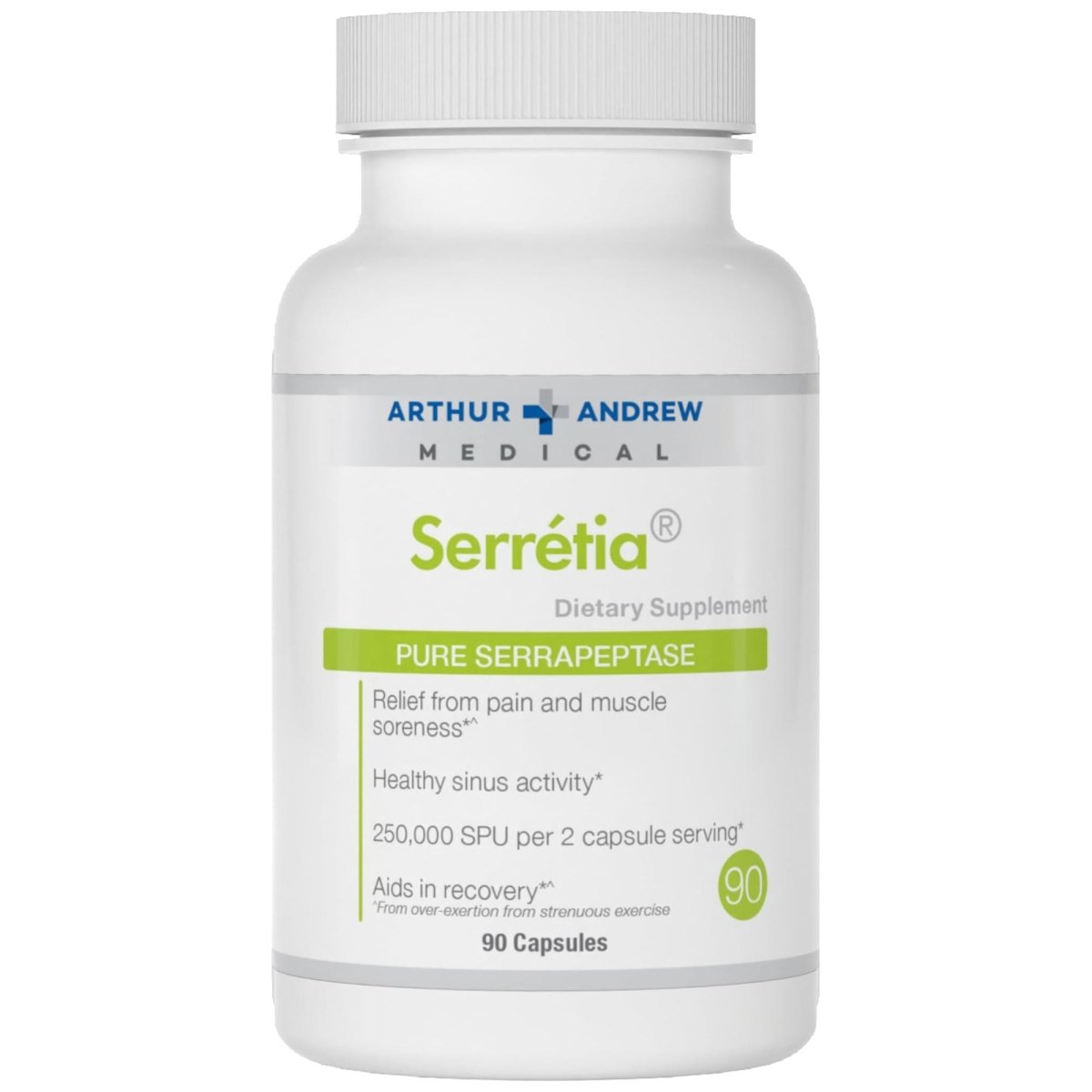 Arthur Andrew Medical - Serretia Pure Serrapeptase - 90 Capsules