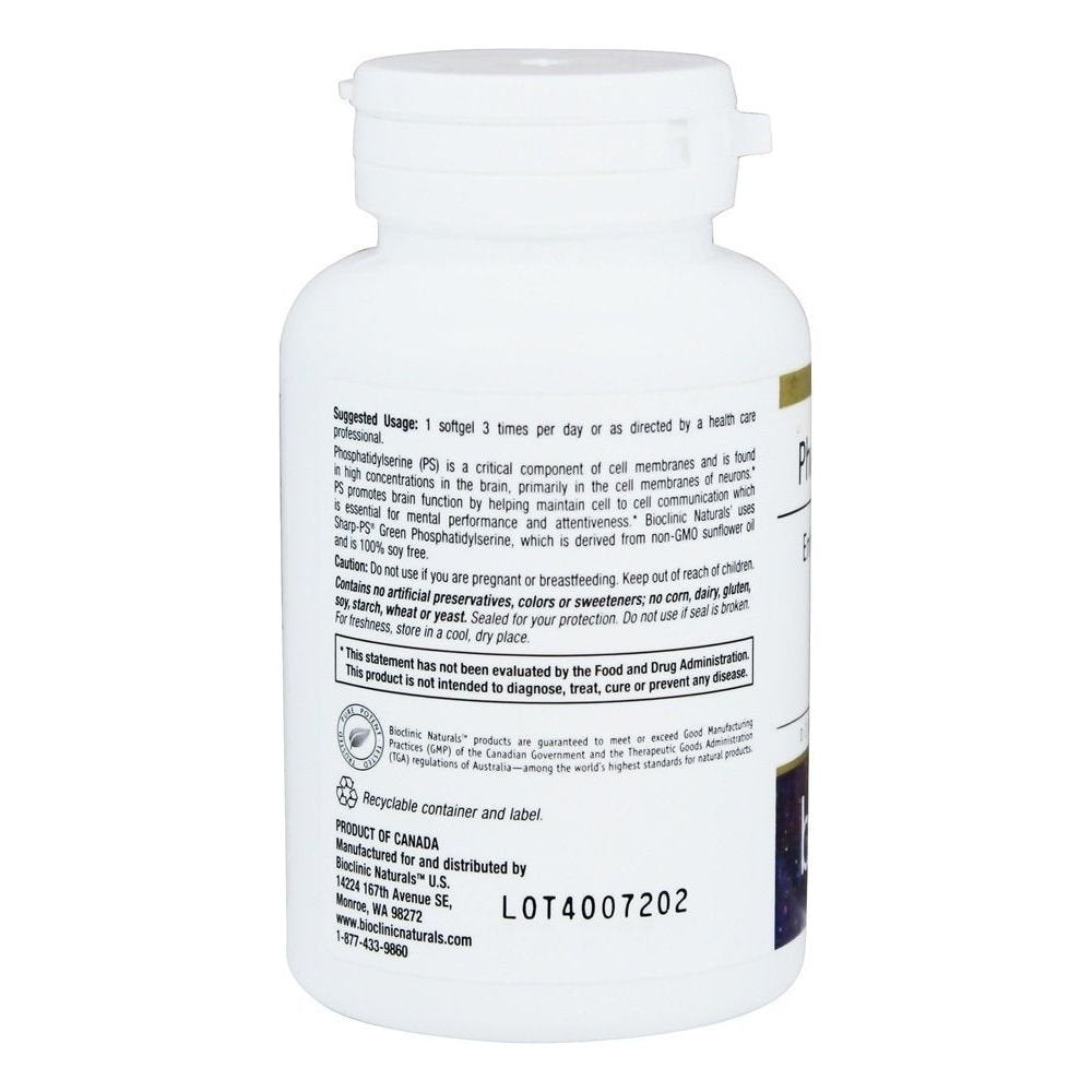 Bioclinic Naturals Phosphatidylserine 100mg 60 Softgels