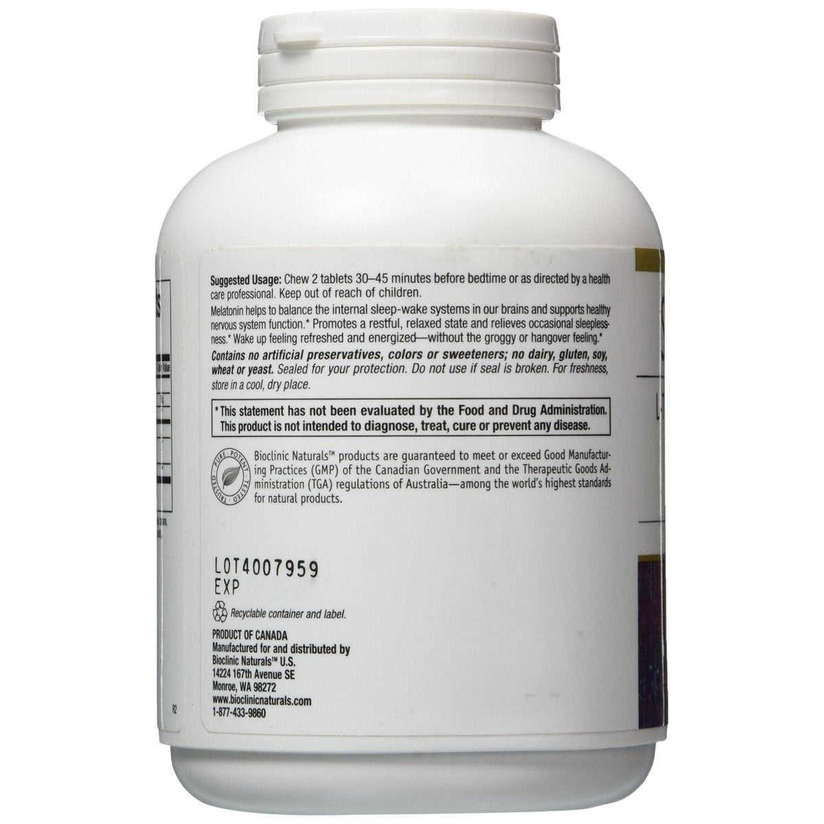Bioclinic Naturals Somno-Pro L-Theanine 5-HTP Melatonin 90 Chewables