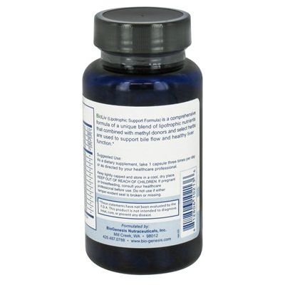 BioGenesis Nutraceuticals - BioLiv Lipotrophic Support Formula - 90 Capsules