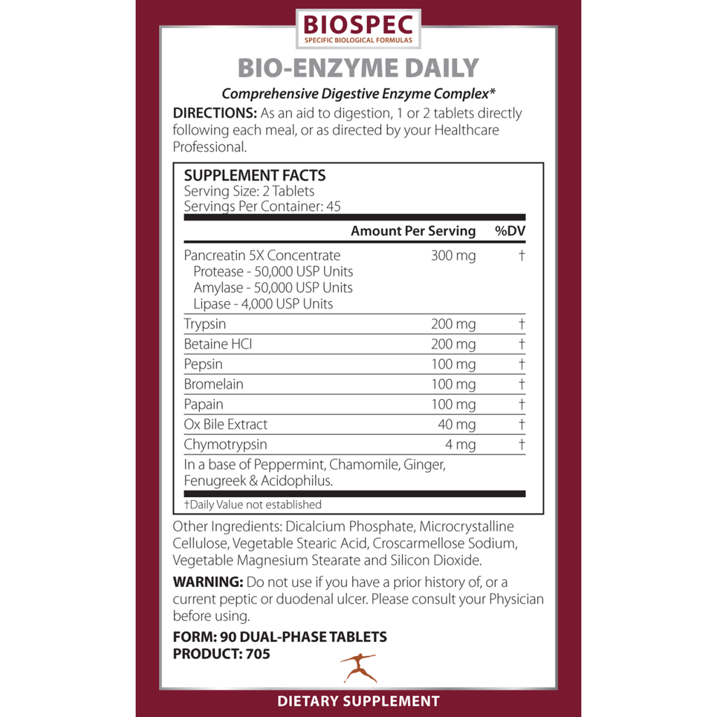 Biospec Nutritionals Bio-Enzyme Daily 90 Dual-Phase Tablets