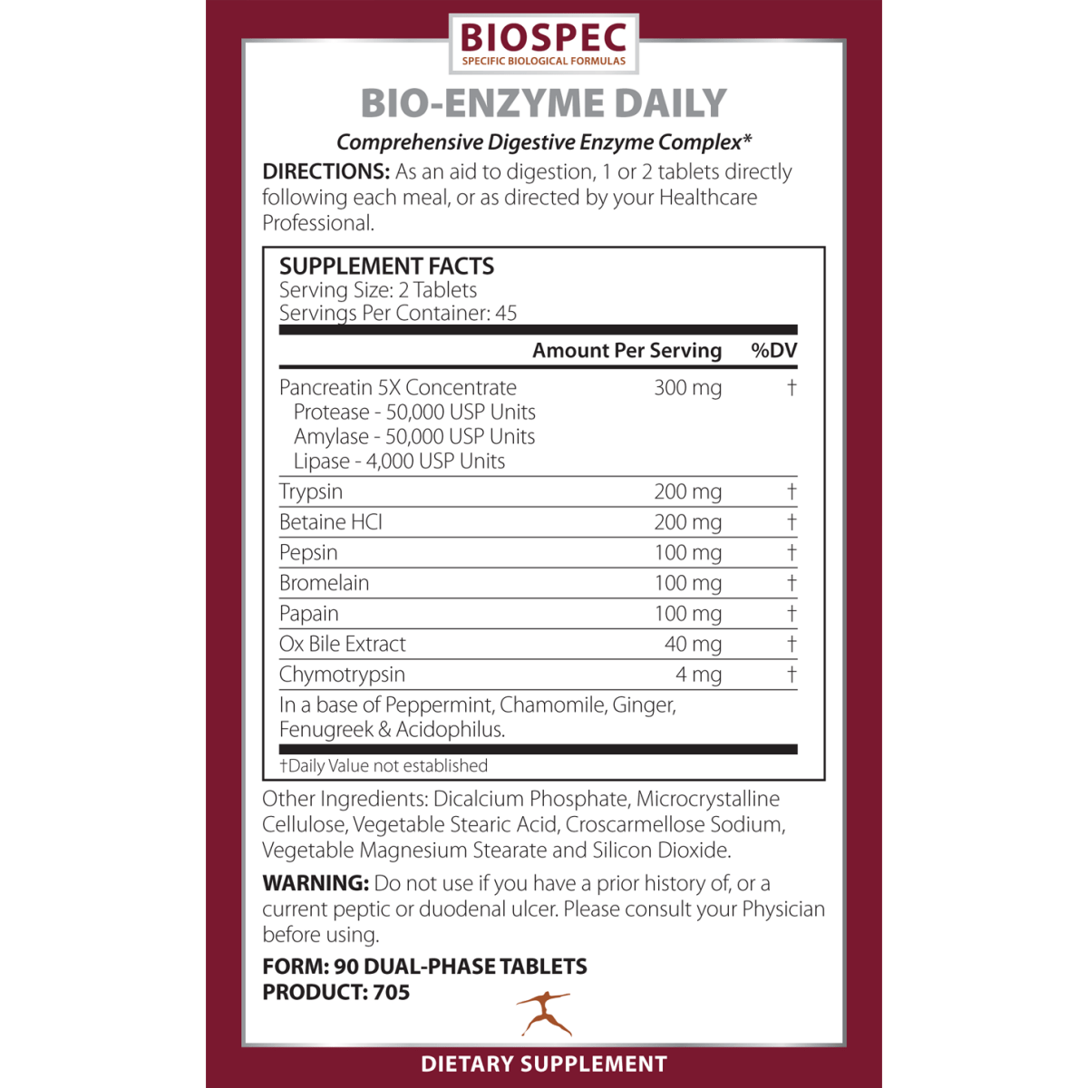 Biospec Nutritionals Bio-Enzyme Daily 90 Dual-Phase Tablets