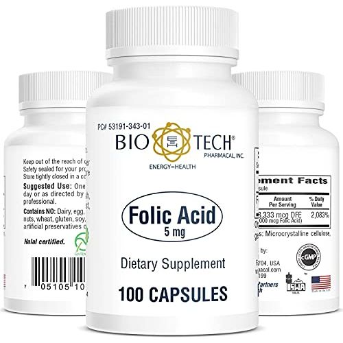Biotech Folic Acid 5mg 100 cap