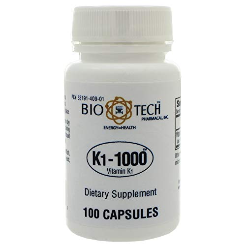 BioTech K1-1000 (Vitamin K1) 100 Capsules - 3 Pack
