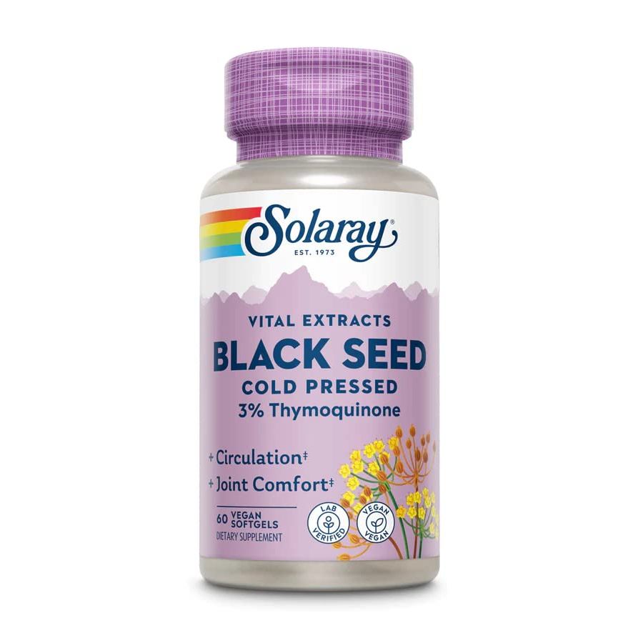 Black Seed 3% Thymoquinone Solaray 60 Vegan Softgel