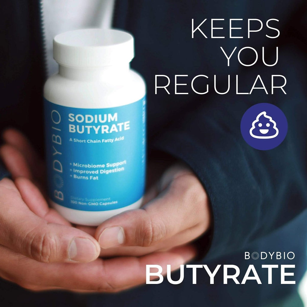 BodyBio - Sodium Butyrate Short Chain Fatty Acid - 60 Capsules