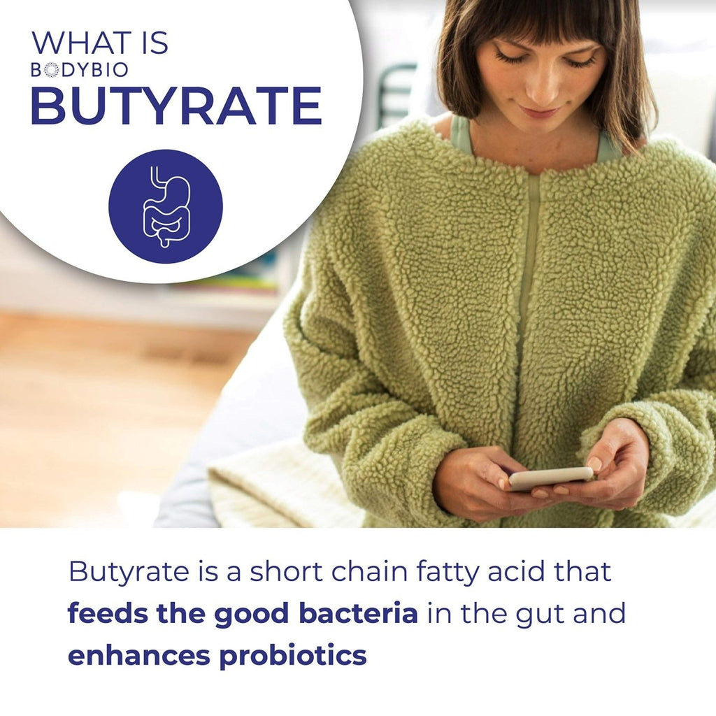 BodyBio - Sodium Butyrate Short Chain Fatty Acid - 60 Capsules
