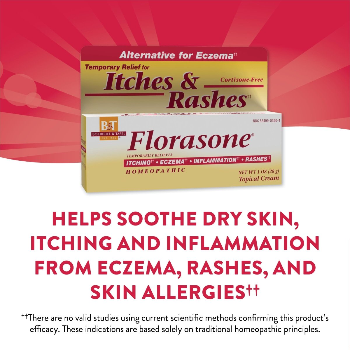 Boericke & Tafel Florasone Cardiospermum Cream - Soothing Relief for Itchy, Irritated Skin - 1 oz (Nature's Way Brands)