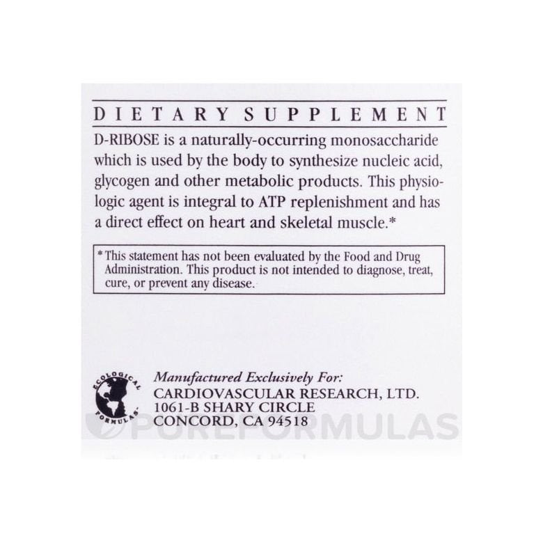 Cardiovascular Research D-Ribose 450 Grams