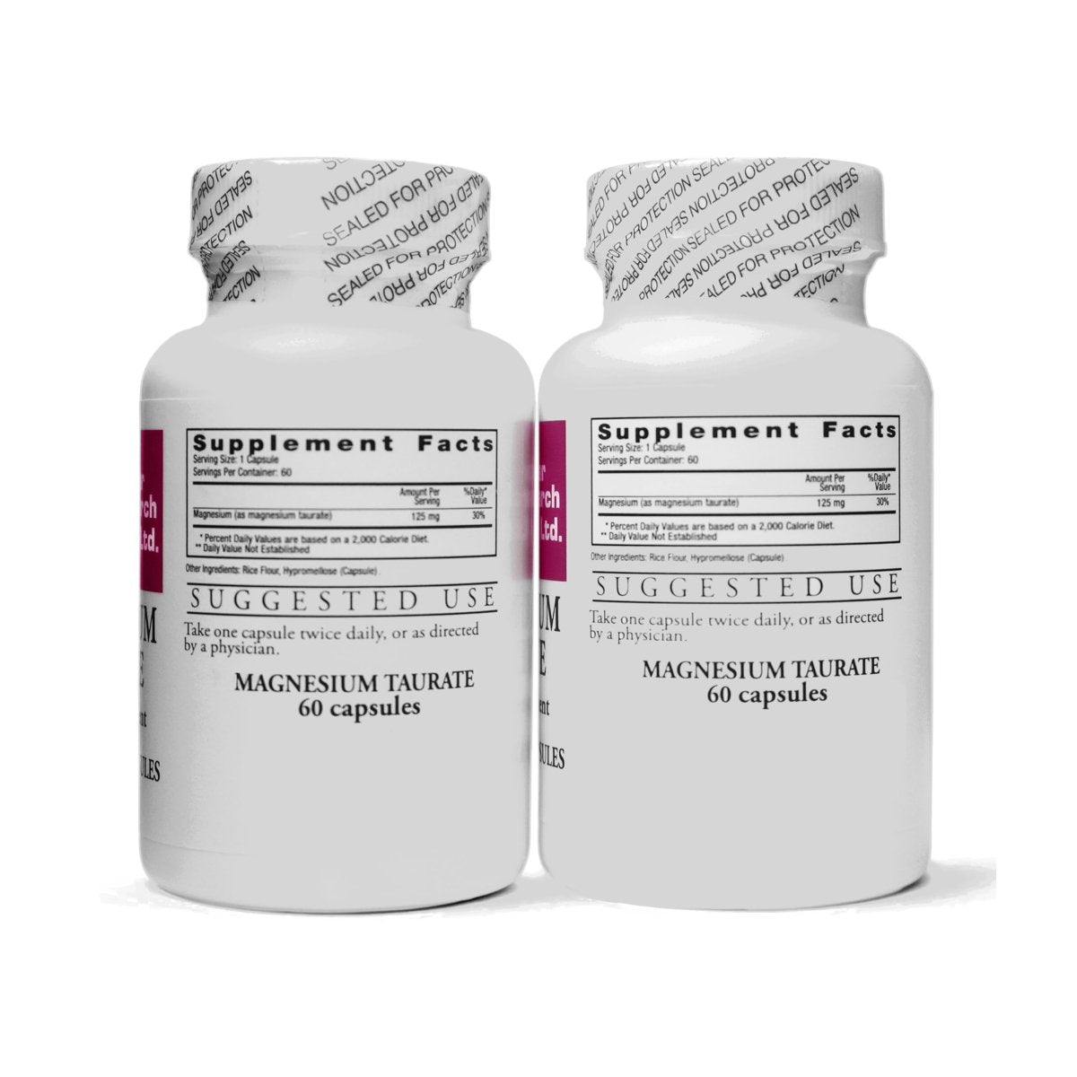 Cardiovascular Research Magnesium Taurate - 125 mg Elemental Magnesium -120 Count (60 X2)