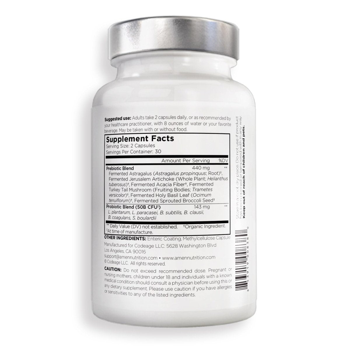 Codeage - Amen SBO Probiotic with Prebiotics - 60 Vegetable Capsule(s)